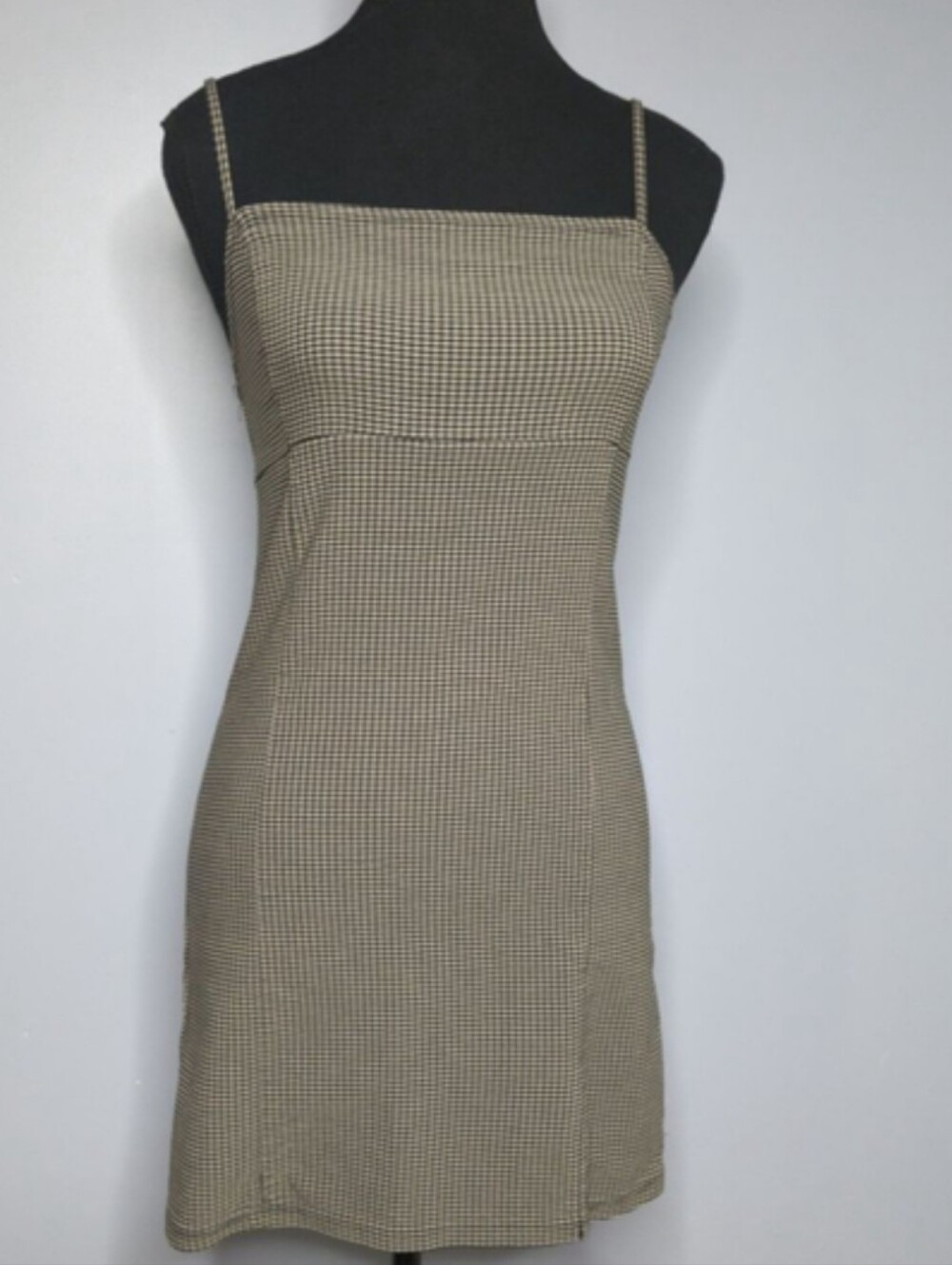 Garage Vintage 90s Houndstooth Spaghetti Strap Mini Dress M